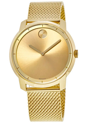 Buy Shop Movado Bold Gold Dial Gold Mesh Bracelet Watch For Men - 3600373 USA Online
