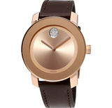 Buy Shop Movado Bold Rose Gold Dial Brown Leather Strap Watch for Men - 3600395 USA Online