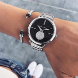 Buy Shop Michael Kors Portia Black Dial Silver Steel Strap Watch for Women - MK3638 USA Online