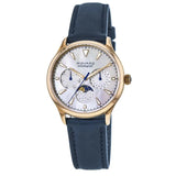 Buy Shop Movado Heritage Celestograf White Mother of Pearl Dial Blue Leather Strap Watch For Women - 3650011 USA Online