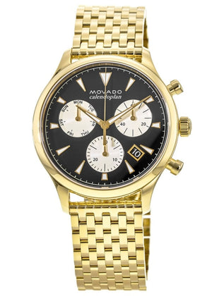 Buy Shop Movado Heritage Calendoplan Blue Dial Gold Steel Strap Watch for Men - 3650015 USA Online