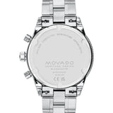 Movado Heritage Calendoplan Chronograph Blue Dial Silver Steel Strap Watch For Men - 3650124