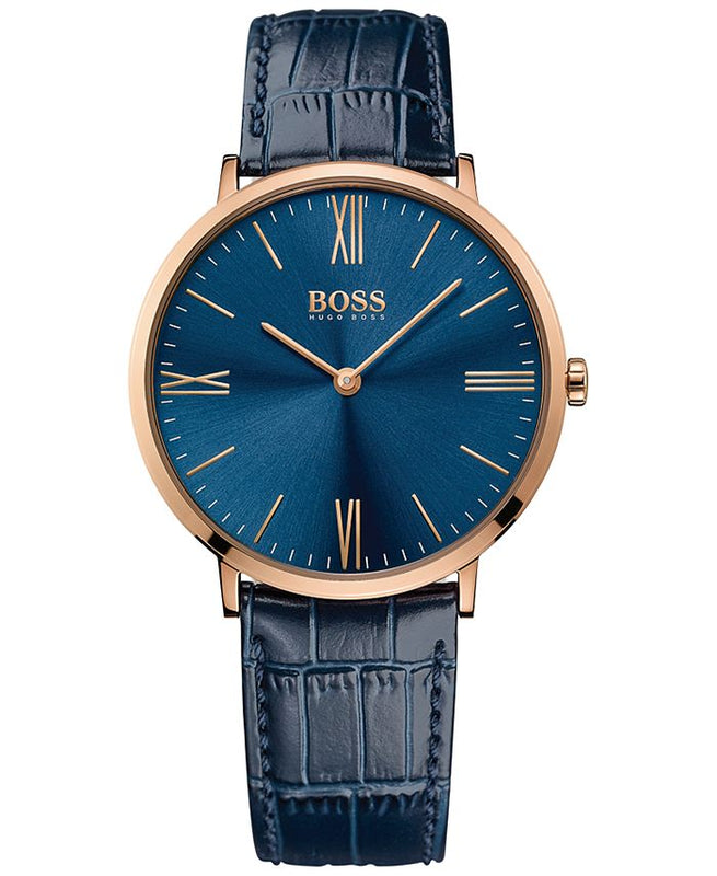 Buy Shop Hugo Boss Jackson Blue Dial Black Leather Strap Watch for Men - 1513371 USA Online