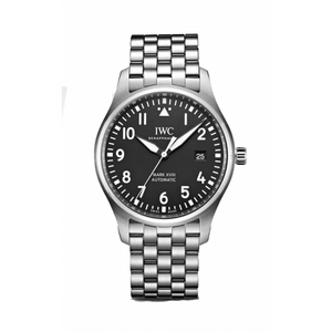 Buy Shop IWC Pilot’s Watch Mark XVIII Black Dial Silver Steel Strap Watch for Men - IW327015 USA Online