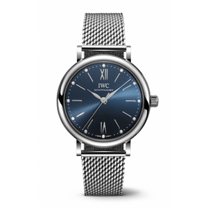 Buy Shop IWC Portofino Automatic Blue Dial Silver Mesh Bracelet Watch for Women - IW357404 USA Online