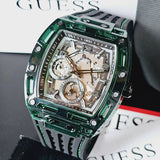 Buy Shop Guess Phoenix Analog Black Dial Black Silicone Strap Watch For Men- GW0499G7 USA Online