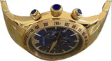 Versace Classic Chronograph Quartz Blue Dial Gold Steel Strap Watch For Men - VEV700619