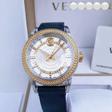 Buy Shop Versace Viamond Quartz White Dial Blue Leather Strap Watch For Men - VEPO00120 USA Online