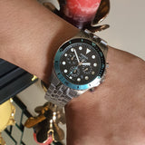 Buy Shop Fossil FB-01 Chronograph Black Dial Silver Steel Strap Watch for Men - FS5827 USA Online