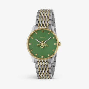 Buy Shop Gucci G Timeless Quartz Green Dial Two Tone Steel Strap Watch For Men - YA1264182 USA Online