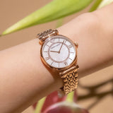 Buy Shop Emporio Armani Gianni T Bar Mother of Pearl Rose Gold Stainless Steel Strap Watch For Women - AR1909 USA Online