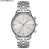 Buy Shop Emporio Armani Chonograph SIlver Dial Silver Steel Strap Watch For Men - AR1933 USA Online