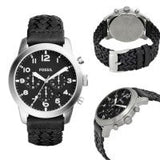 Buy Shop Fossil Pilot 54 Chronograph Black Dial Black Leather Strap Watch for Men - FS5181 USA Online