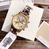 Buy Shop Michael Kors Ritz Gold Dial Two Tone Steel Strap Watch for Women - MK6322 USA Online