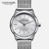 Buy Shop Calvin Klein Minimal White Dial Silver Mesh Bracelet Watch for Women - K3M23126 USA Online