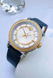 Buy Shop Versace Viamond Quartz White Dial Blue Leather Strap Watch For Men - VEPO00120 USA Online