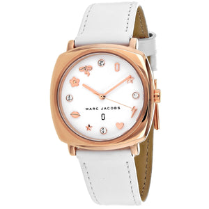 Buy Shop Marc Jacobs Mandy White Dial White Leather Strap Watch for Women - MJ8678 USA Online