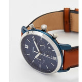 Buy Shop Fossil Neutra Chronograph Blue Dial Brown Leather Strap Watch for Men - FS5791 USA Online