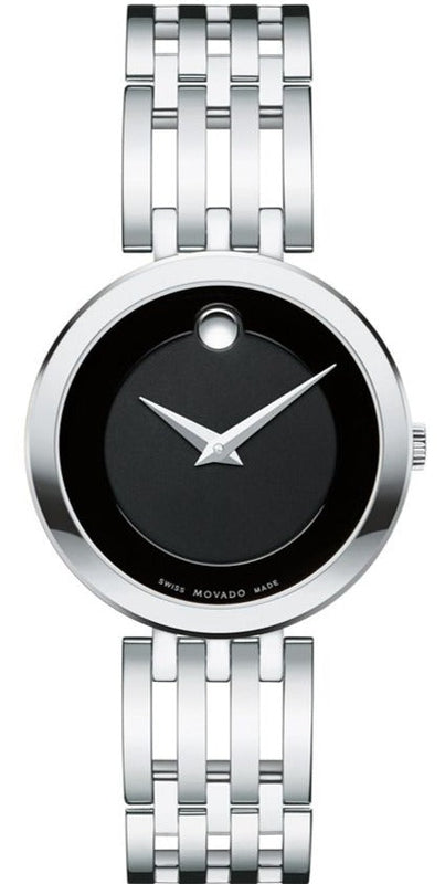 Buy Shop Movado Esperanza 28mm Black Dial Silver Steel Strap Watch For Women - 0607051 USA Online