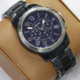 Buy Shop Fossil Grant Chronograph Blue Dial Blue Steel Strap Watch for Men - FS5230 USA Online