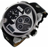 Buy Shop Diesel Mr Daddy Chronograph White Dial Black Leather Strap Watch For Men - DZ7125 USA Online