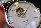 Buy Shop Tissot Tradition Powermatic 80 Open Heart Silver Dial Two Tone Steel Strap Watch For Men - T063.907.22.038.00 USA Online