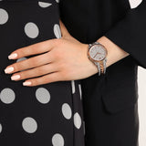 Buy Shop Michael Kors Runway Mercer Crystals Silver Dial Gold Steel Strap Watch For Women - MK6715 USA Online