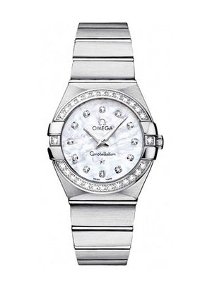 Buy Shop Omega Constellation Quartz Diamonds Silver Dial Silver Steel Strap Watch for Women - 123.15.27.60.55.004 USA Online