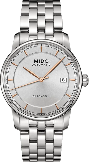 Mido Baroncelli III Automatic Silver Dial Silver Steel Strap Watch For Women - M7600.4.10.1