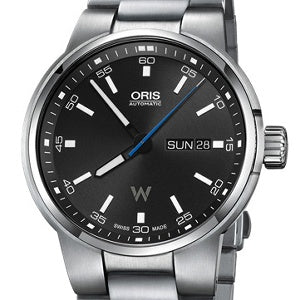 Buy Shop Oris Williams Day Date Black Dial Silver Steel Strap Watch for Men - 0173577404154-0782450S USA Online