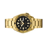 Buy Shop Seiko 5 Sports Automatic Black Dial Gold Steel Strap Watch For Men - SRPK18 USA Online