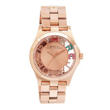 Buy Shop Marc Jacobs Henry Skeleton Rose Gold Dial Rose Gold Steel Strap Watch for Women - MBM3264 USA Online