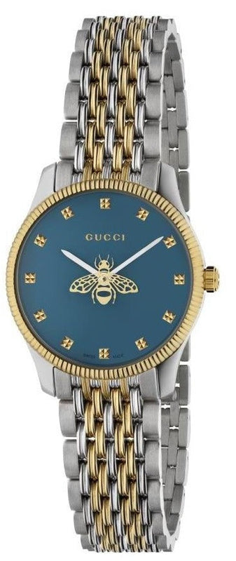 Buy Shop Gucci G Timeless Quartz Blue Dial Two Tone Steel Strap Watch For Women - YA1265029 USA Online