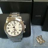 Buy Shop Marc Jacobs Larry Chronograph White Dial Silver Steel Strap Watch for Men - MBM5030 USA Online