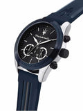 Buy Shop Maserati Traguardo Chronograph Blue Dial Black Silicone Strap Watch For Men - R8871612046 USA Online