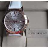 Buy Shop Burberry The City White Dial White Leather Strap Watch for Women - BU9012 USA Online