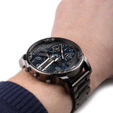 Buy Shop Diesel Big Daddy 2.0 Chronograph Blue Dial Grey Steel Strap Watch For Men - DZ7331 USA Online