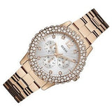 Buy Shop Guess Dazzler Diamonds Silver Dial Rose Gold Steel Strap Watch for Women - W0335L3 USA Online