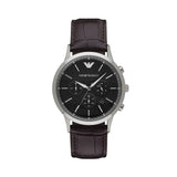 Buy Shop Emporio Armani Renato Chronograph Black Dial Brown Leather Strap Watch For Men - AR2482 USA Online