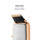 Buy Shop Daniel Wellington Quadro White Dial Black Leather Strap Watch For Women - DW00100450 USA Online