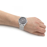 Buy Shop Calvin Klein Minimal Grey Dial Silver Mesh Bracelet Watch for Men - K3M21124 USA Online