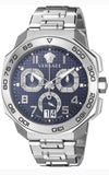 Buy Shop Versace Dylos Chronograph Blue Dial Silver Steel Strap Watch for Men - VQC090016 USA Online
