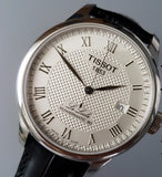 Buy Shop Tissot Le Locle Powermatic 80 Silver Dial Black Leather Strap Watch For Men - T006.407.16.033.00 USA Online