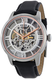Buy Shop Fossil Townsman Automatic Skeleton Silver Dial Black Leather Strap Watch for Men - ME3041 USA Online