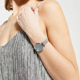 Buy Shop Fossil Jacqueline Mother of Pearl Blue Dial Silver Mesh Strap Watch for Women - ES4322 USA Online