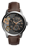 Buy Shop Fossil Townsman Automatic Black Dial Brown Leather Strap Watch for Men - ME1163 USA Online