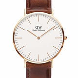 Buy Shop Daniel Wellington Classic St Mawes White Dial Brown Leather Strap Watch For Men - DW00100006 USA Online