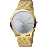 Buy Shop Calvin Klein Minimal White Dial Gold Mesh Bracelet Watch for Men - K3M21526 USA Online