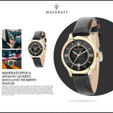 Maserati Epoca Black Dial Black Leather Strap Watch For Women - R8851118501