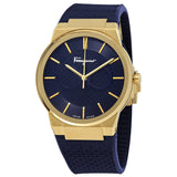 Buy Shop Salvatore Ferragamo Sapphire Blue Dial Blue Rubber Strap Watch for Men - SFHP00220 USA Online